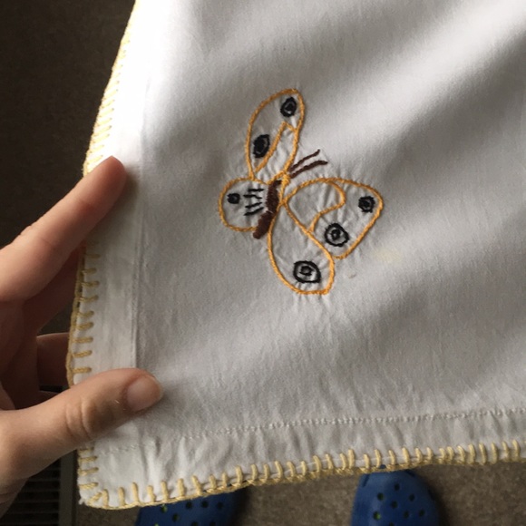 Butterfly table cloth vintage white - Picture 2 of 7